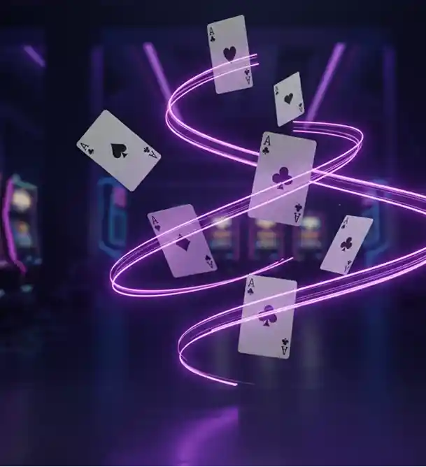 Casino cards representing online casino bonuses